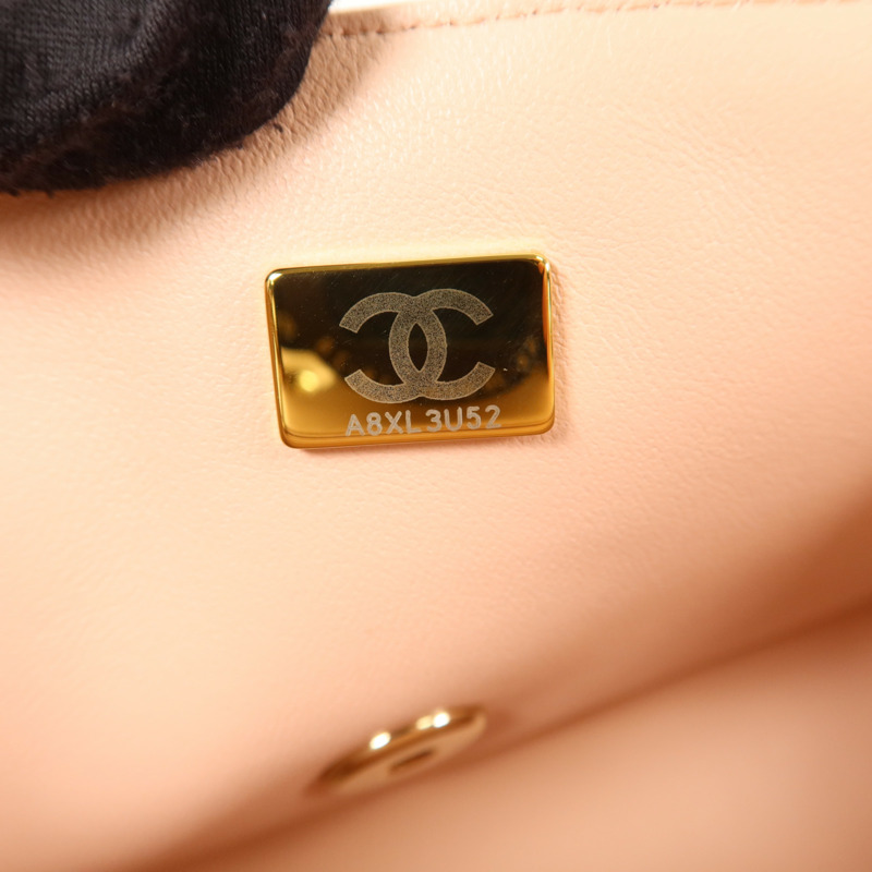 CHANEL 牛皮皮革Mini Classic 20金扣鏈帶肩背袋-6
