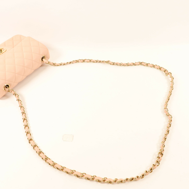 CHANEL 牛皮皮革Mini Classic 20金扣鏈帶肩背袋-7