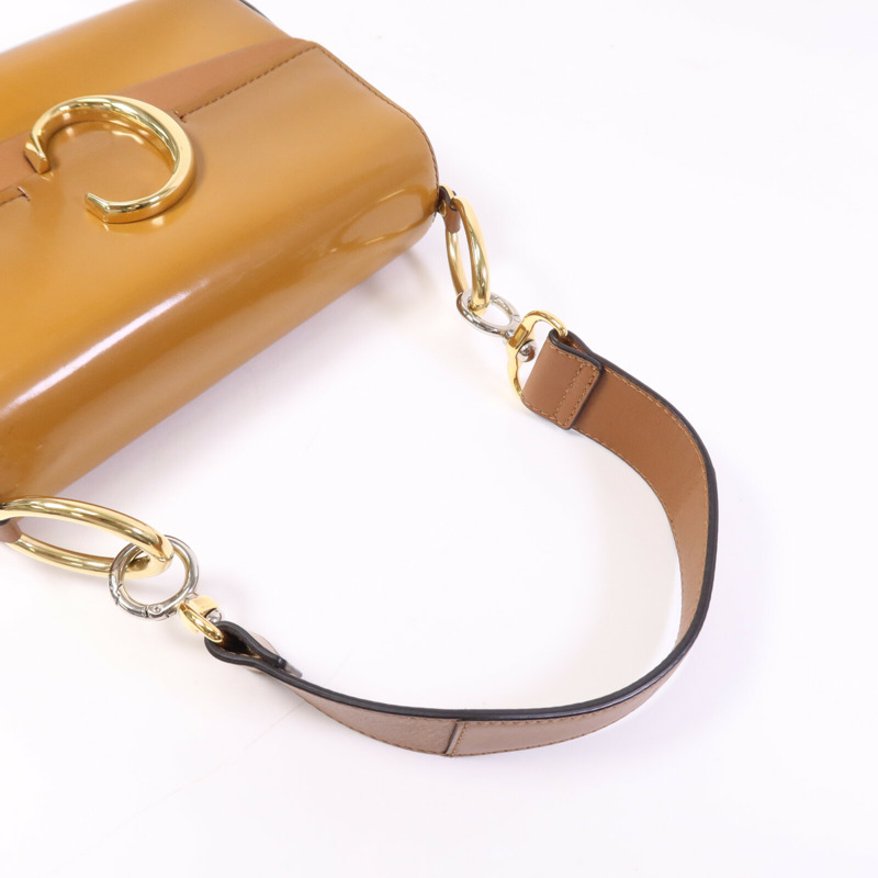Chloe 漆皮皮革Shoulder Bag金扣肩背袋-7