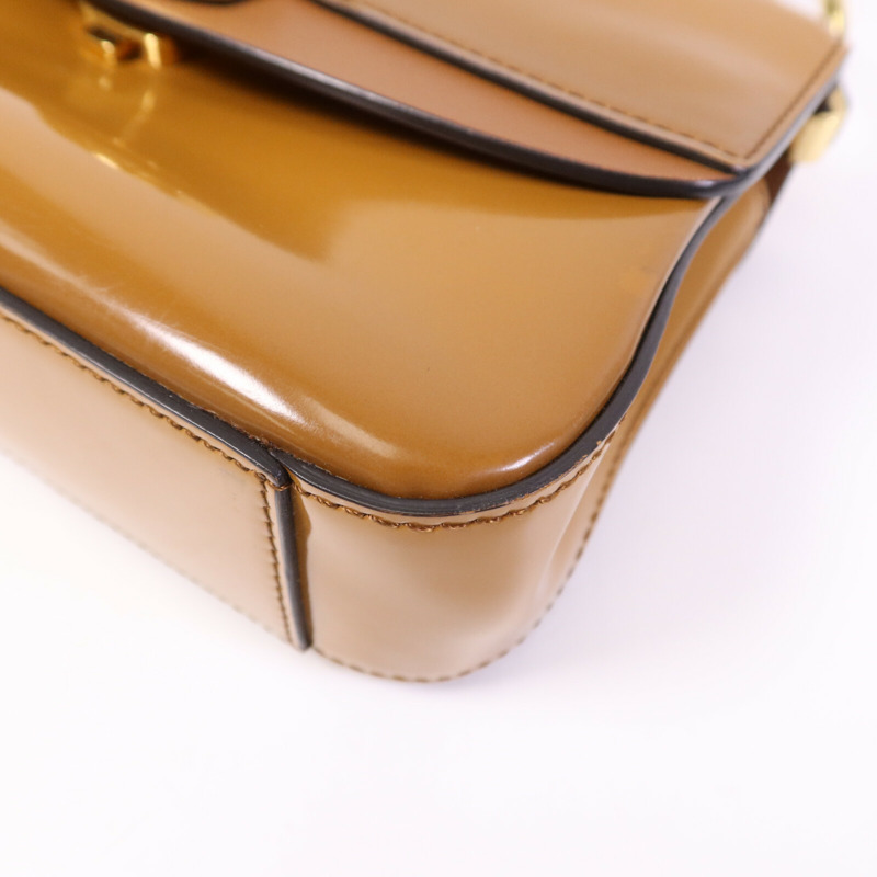 Chloe 漆皮皮革Shoulder Bag金扣肩背袋-9
