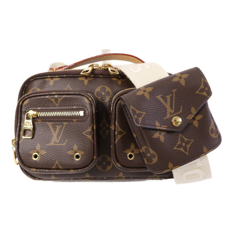 LOUIS VUITTON Monogram Utility金扣手挽肩背兩用袋棕色