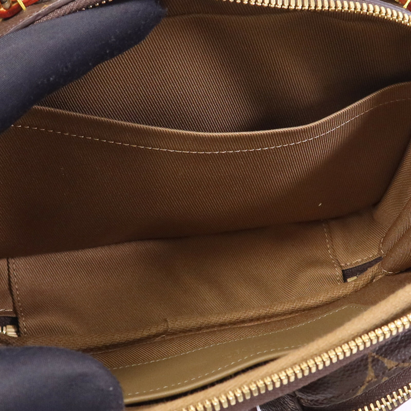 LOUIS VUITTON Monogram Utility金扣手挽肩背兩用袋棕色-4