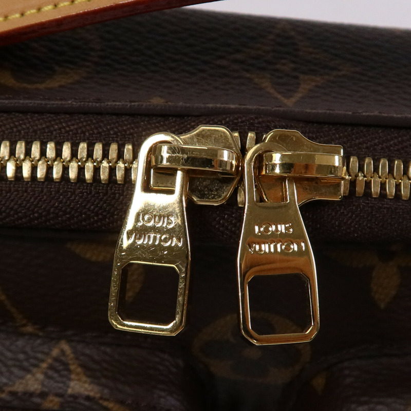 LOUIS VUITTON Monogram Utility金扣手挽肩背兩用袋棕色-6