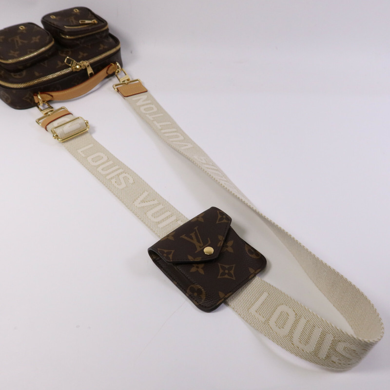 LOUIS VUITTON Monogram Utility金扣手挽肩背兩用袋棕色-7