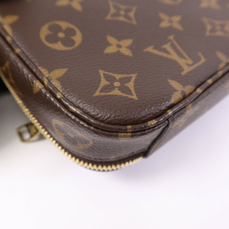 LOUIS VUITTON Monogram Utility金扣手挽肩背兩用袋棕色-11