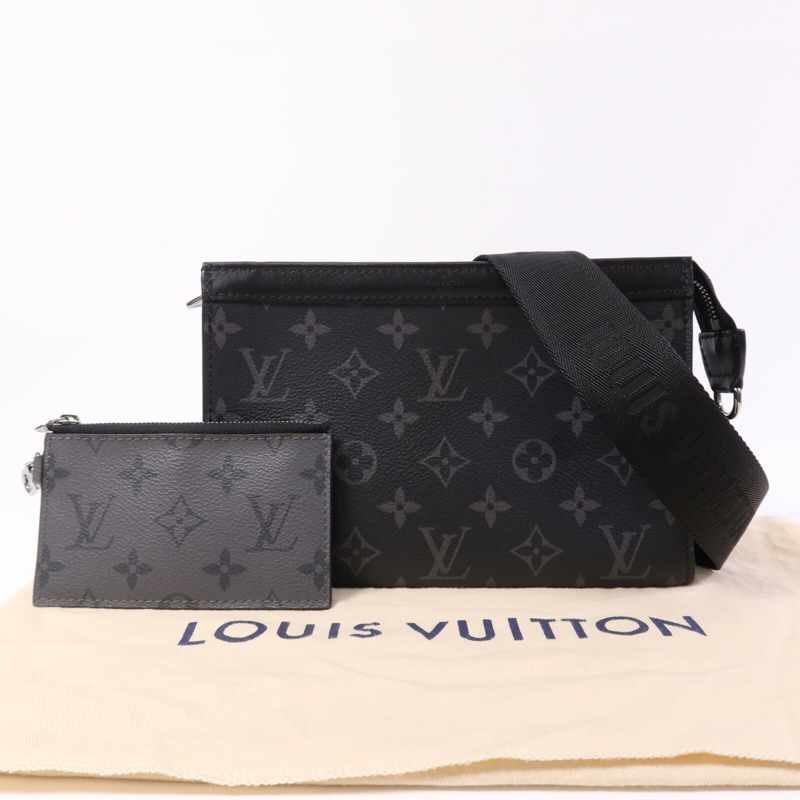 LOUIS VUITTON Monogram Eclipse Gaston銀扣肩背袋-8