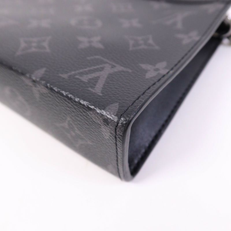 LOUIS VUITTON Monogram Eclipse Gaston銀扣肩背袋-11