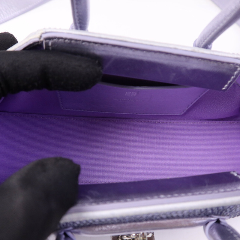 GIVENCHY 牛皮皮革/緞面/鑽石Mini Antigona Stretch銀扣手挽肩背兩用袋-4