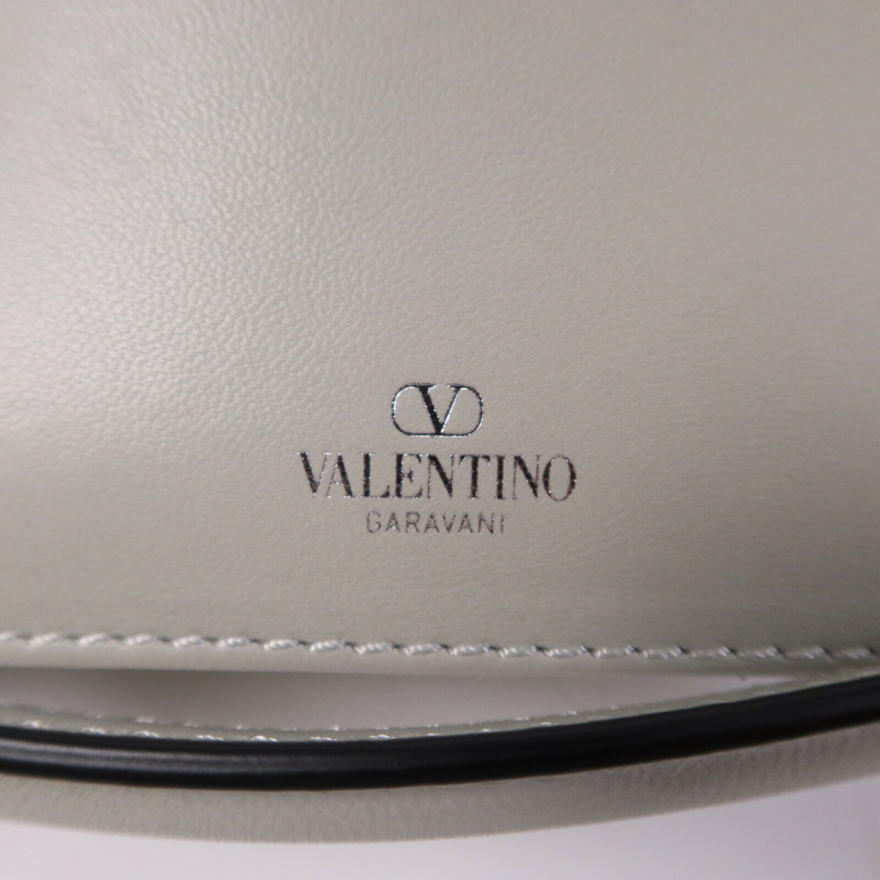 Valentino 羊皮皮革/水晶Loco Hang Bag銀扣鏈帶手挽肩背兩用袋-4