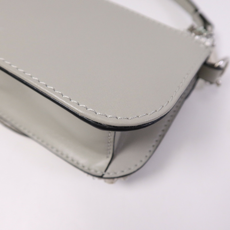 Valentino 羊皮皮革/水晶Loco Hang Bag銀扣鏈帶手挽肩背兩用袋-11