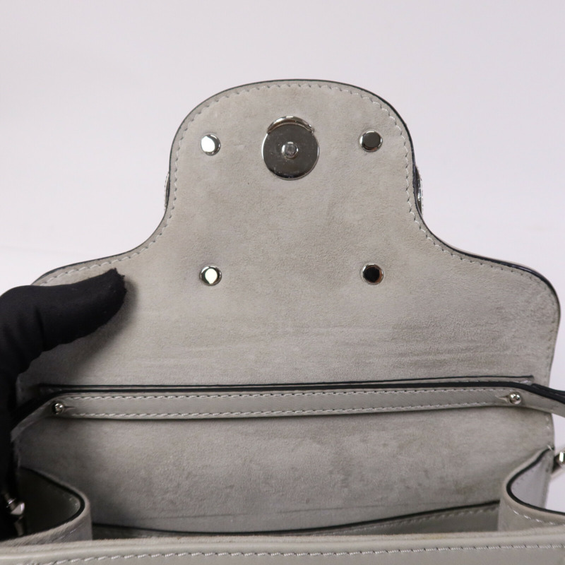 Valentino 羊皮皮革/水晶Loco Hang Bag銀扣鏈帶手挽肩背兩用袋-12