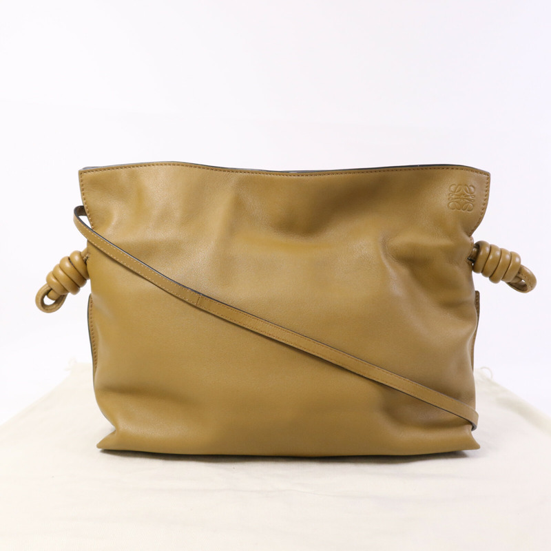 LOEWE 牛皮皮革Flamenco Clutch金扣肩背袋-9