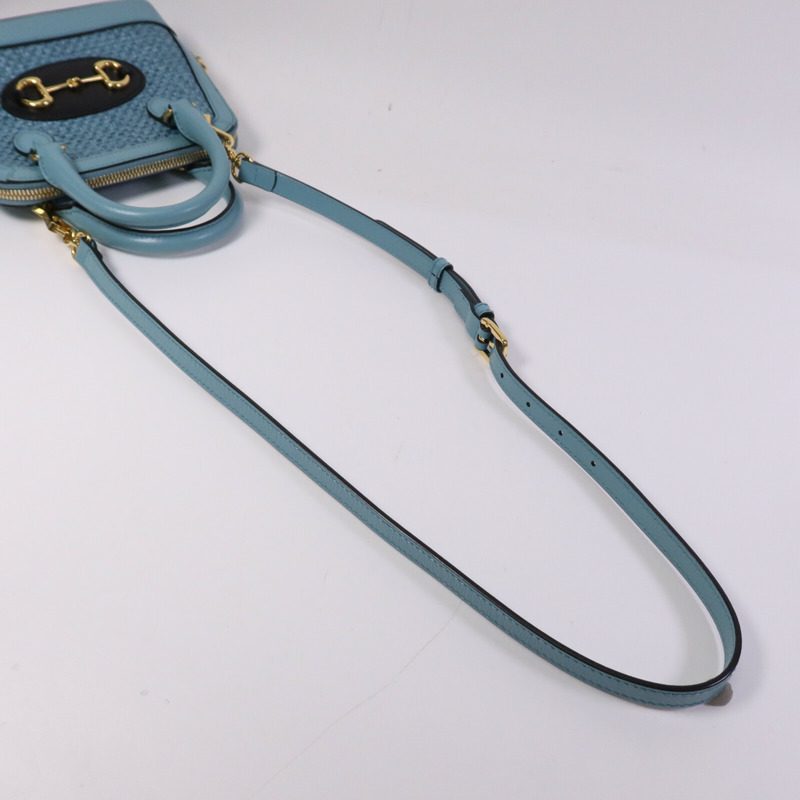 GUCCI 藤料/牛皮皮革 Horsebit 1955金扣手挽肩背兩用袋-8