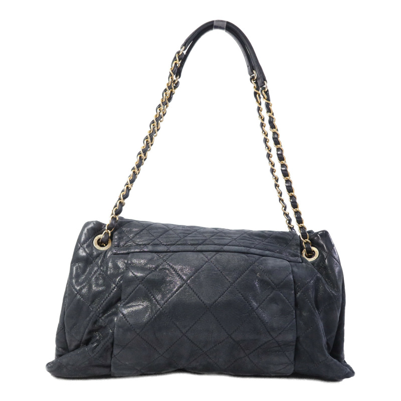 CHANEL 牛皮皮革Chic Qoilt Accordion Flap Bag金扣鏈帶肩背袋-1