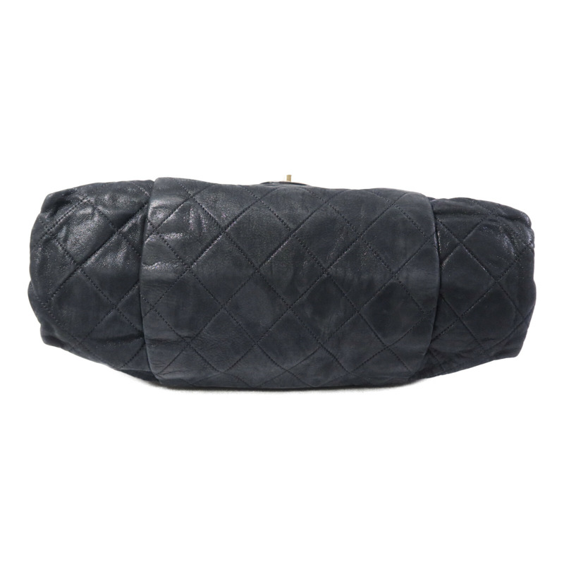 CHANEL 牛皮皮革Chic Qoilt Accordion Flap Bag金扣鏈帶肩背袋-3