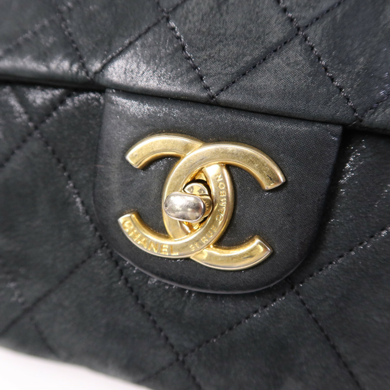 CHANEL 牛皮皮革Chic Qoilt Accordion Flap Bag金扣鏈帶肩背袋-6