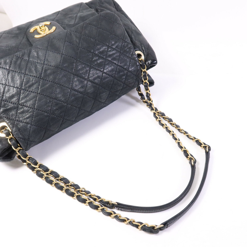 CHANEL 牛皮皮革Chic Qoilt Accordion Flap Bag金扣鏈帶肩背袋-8