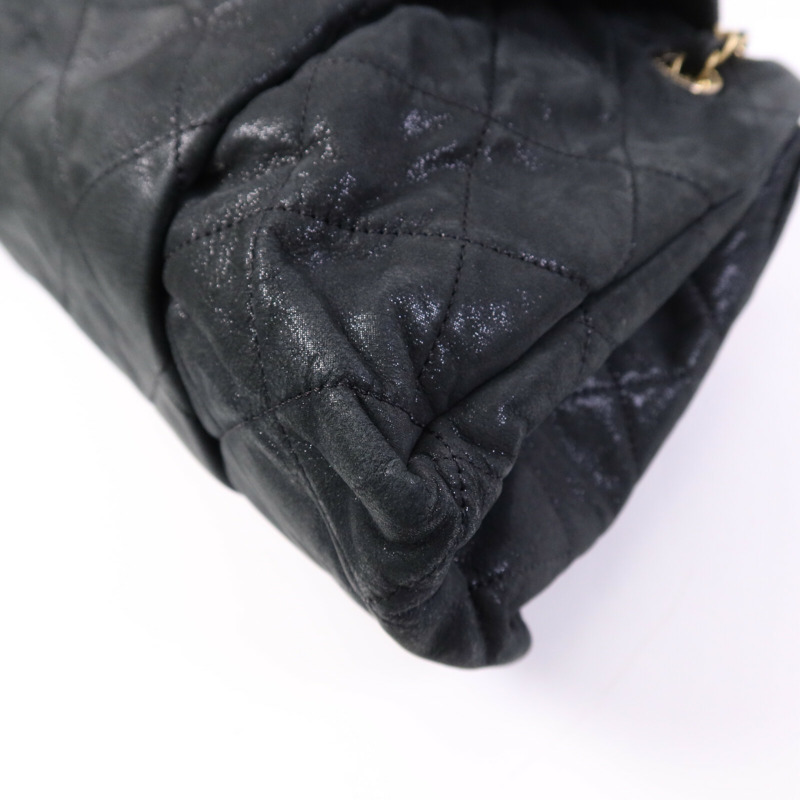 CHANEL 牛皮皮革Chic Qoilt Accordion Flap Bag金扣鏈帶肩背袋-10