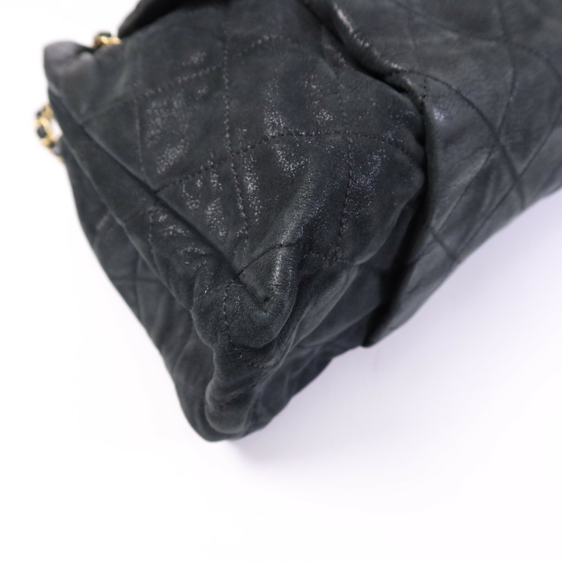 CHANEL 牛皮皮革Chic Qoilt Accordion Flap Bag金扣鏈帶肩背袋-11