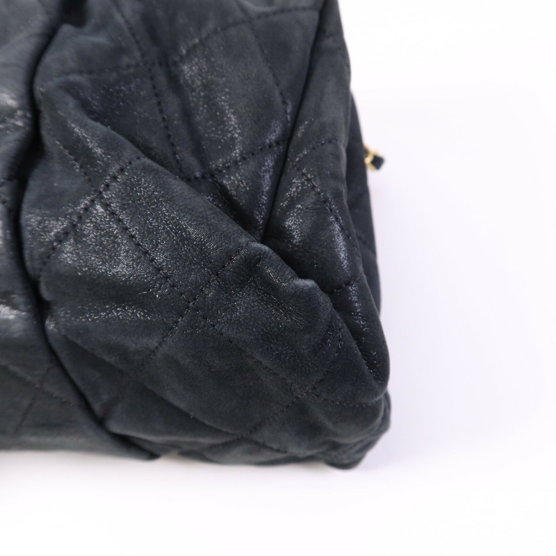 CHANEL 牛皮皮革Chic Qoilt Accordion Flap Bag金扣鏈帶肩背袋-12