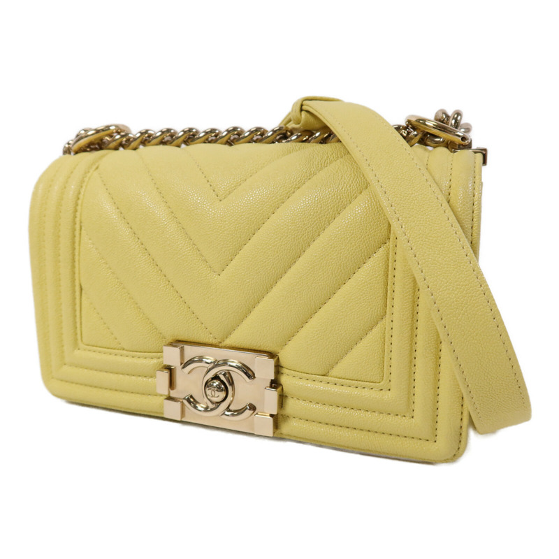 CHANEL 牛皮皮革Boy 20金扣鏈帶肩背袋-2