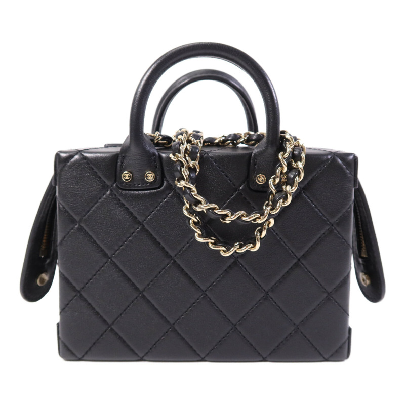 CHANEL 牛皮皮革Vanity Case金扣手挽肩背兩用袋-1