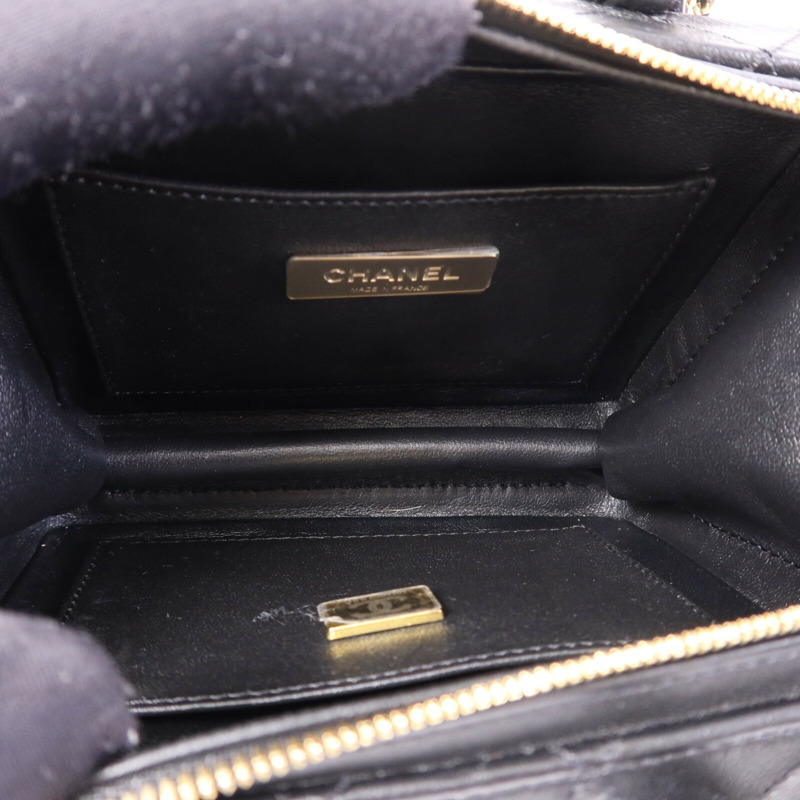 CHANEL 牛皮皮革Vanity Case金扣手挽肩背兩用袋-4