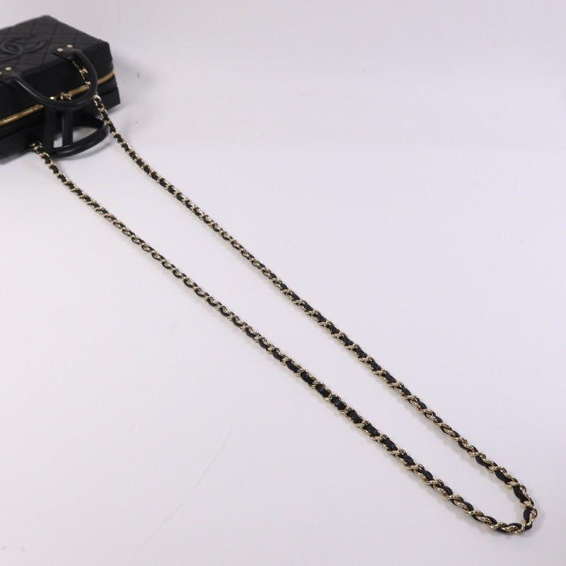 CHANEL 牛皮皮革Vanity Case金扣手挽肩背兩用袋-9