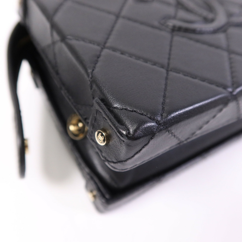 CHANEL 牛皮皮革Vanity Case金扣手挽肩背兩用袋-12