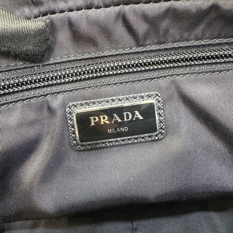 🆕普拉達Prada黑色Re-Nylon And Saffiano胸口腰包2VL977-24