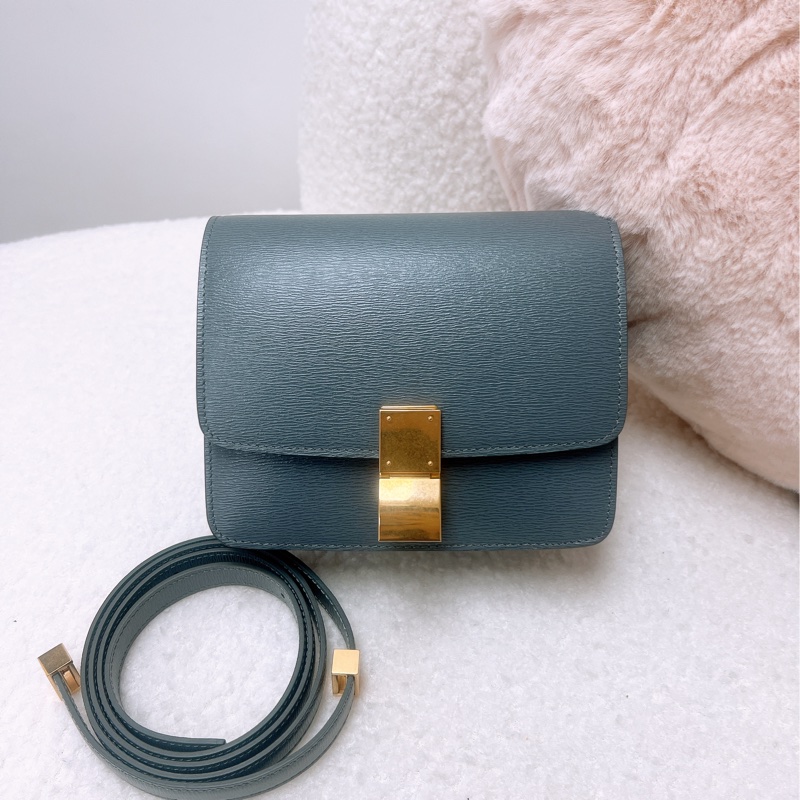 Celine box teen 水波紋 深灰色豆腐包-0