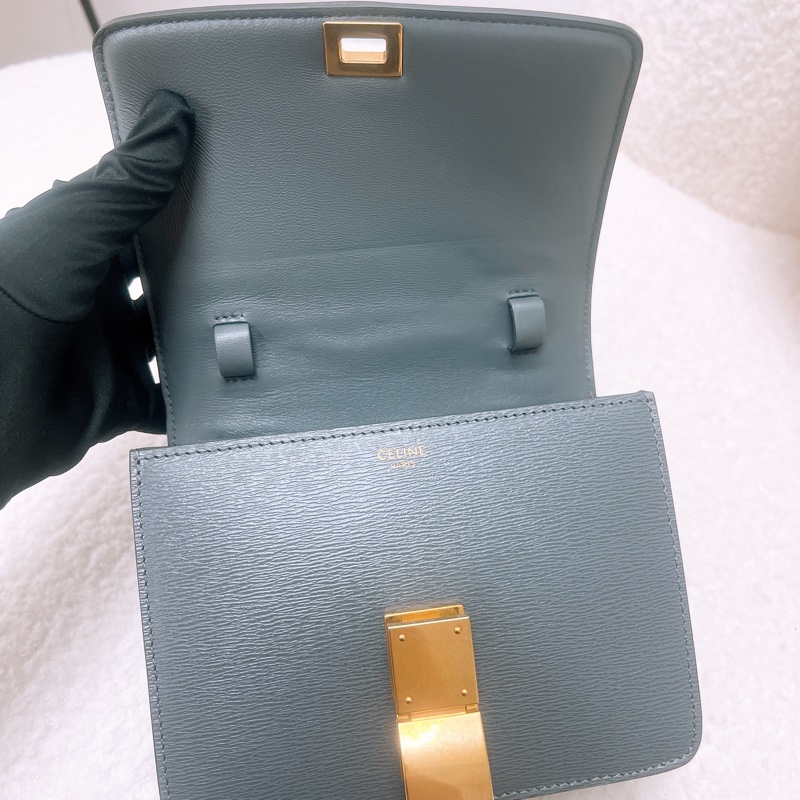 Celine box teen 水波紋 深灰色豆腐包-10