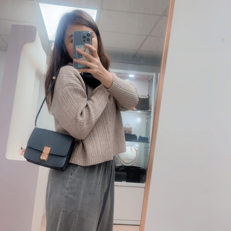 Celine box teen 水波紋 深灰色豆腐包-14