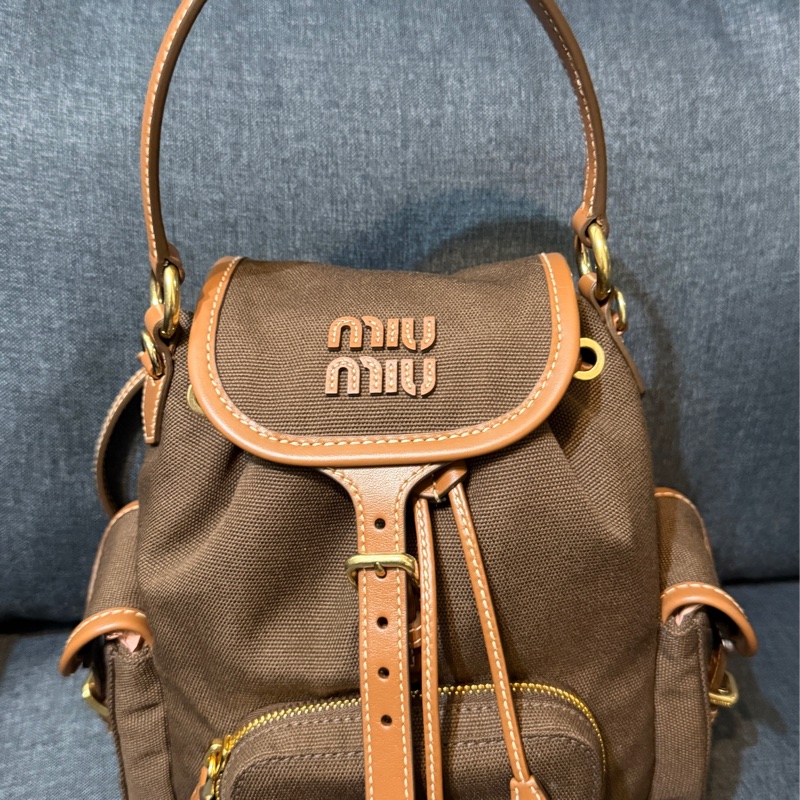 Miu Miu Canvas leather backpack 雙肩背包（小）-10