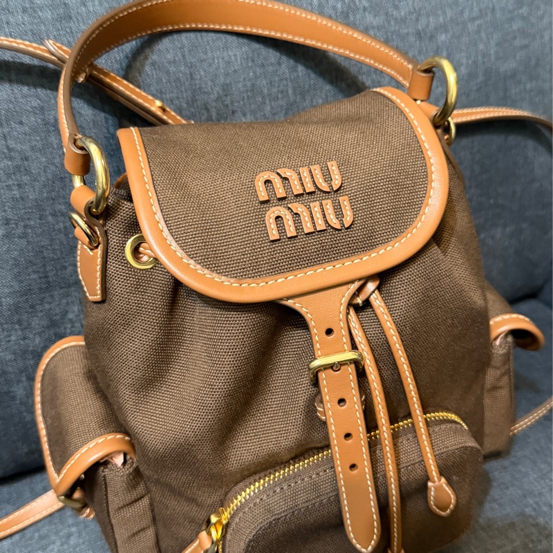 Miu Miu Canvas leather backpack 雙肩背包（小）-15