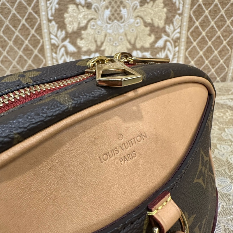 LV 原花金釦Deauville Mini前口袋吊牌ㄇ拉斜背相機包M45528-10