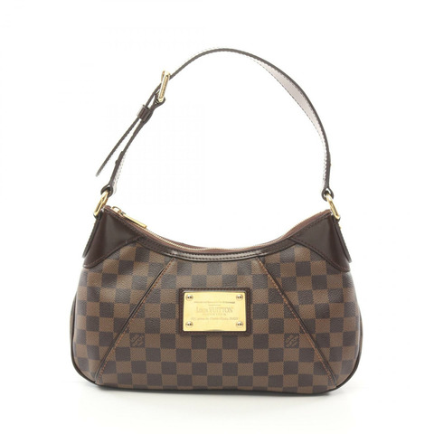 棕色 棋盤格帆布 Thames PM 肩背包【LOUIS VUITTON LV 路易威登】 N48180
