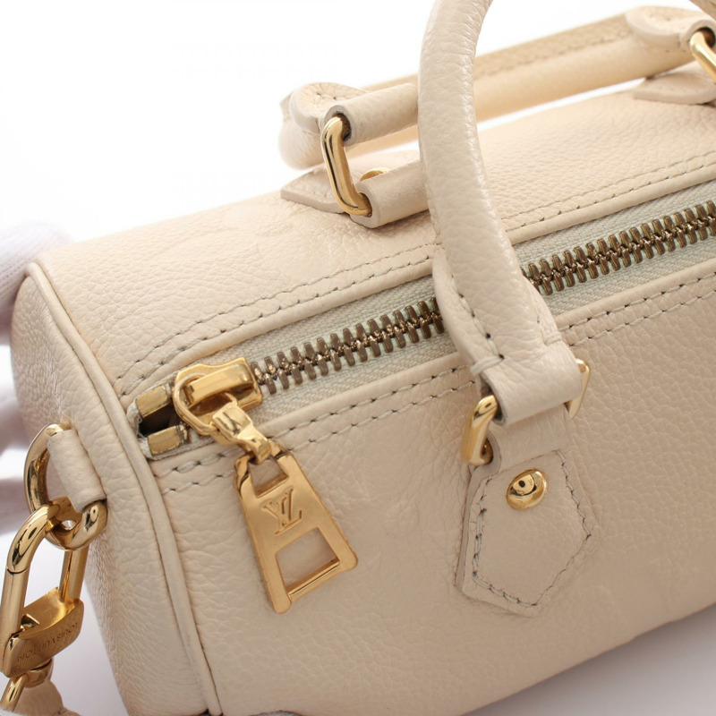 米白色 原花 牛皮 壓紋 Papillon BB 两用包【LOUIS VUITTON LV 路易威登】 M45994-5