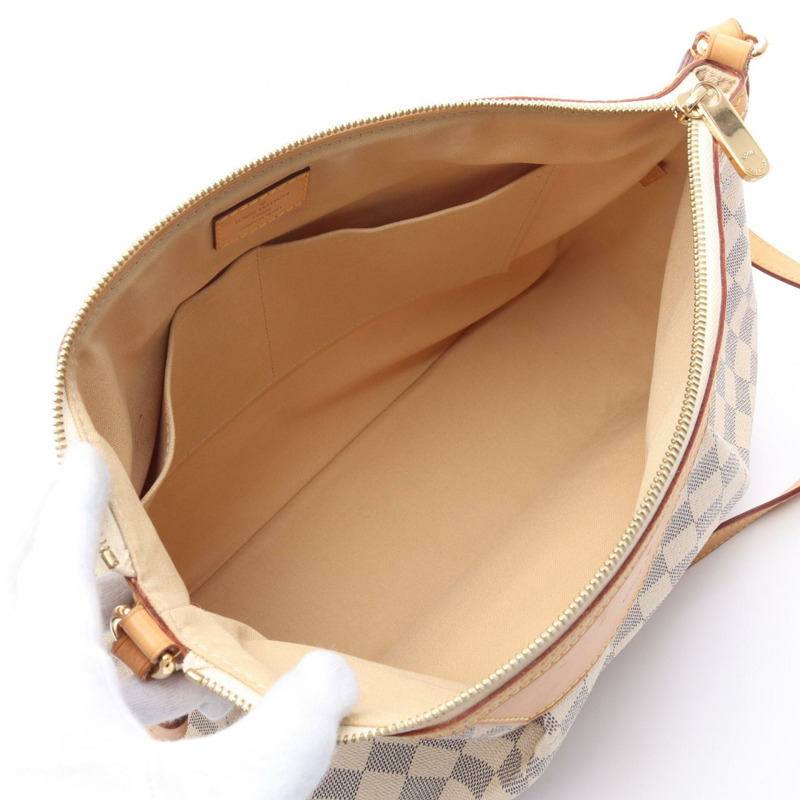 白色 棋盤格帆布 Siracusa MM 肩背包【LOUIS VUITTON LV 路易威登】 N41112-2