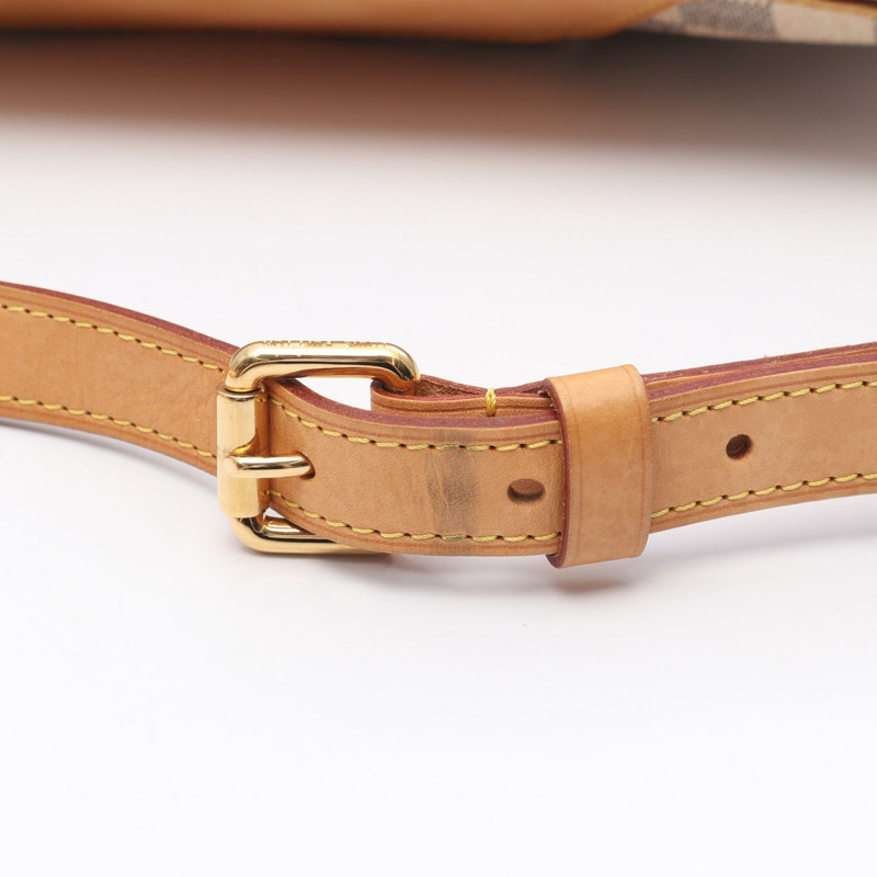 白色 棋盤格帆布 Siracusa MM 肩背包【LOUIS VUITTON LV 路易威登】 N41112-7