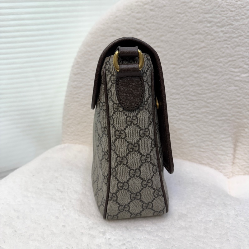 古馳男生郵差包GUCCI原花Ophidia GG Supreme Tender帆布郵差包761741-6