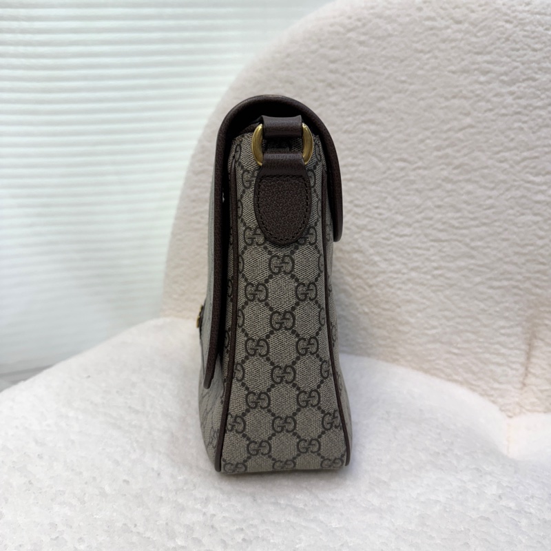 古馳男生郵差包GUCCI原花Ophidia GG Supreme Tender帆布郵差包761741-7
