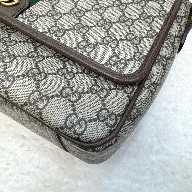 古馳男生郵差包GUCCI原花Ophidia GG Supreme Tender帆布郵差包761741-16