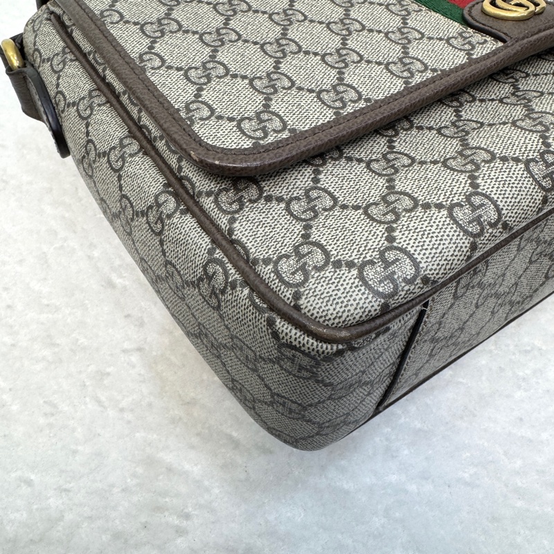 古馳男生郵差包GUCCI原花Ophidia GG Supreme Tender帆布郵差包761741-17