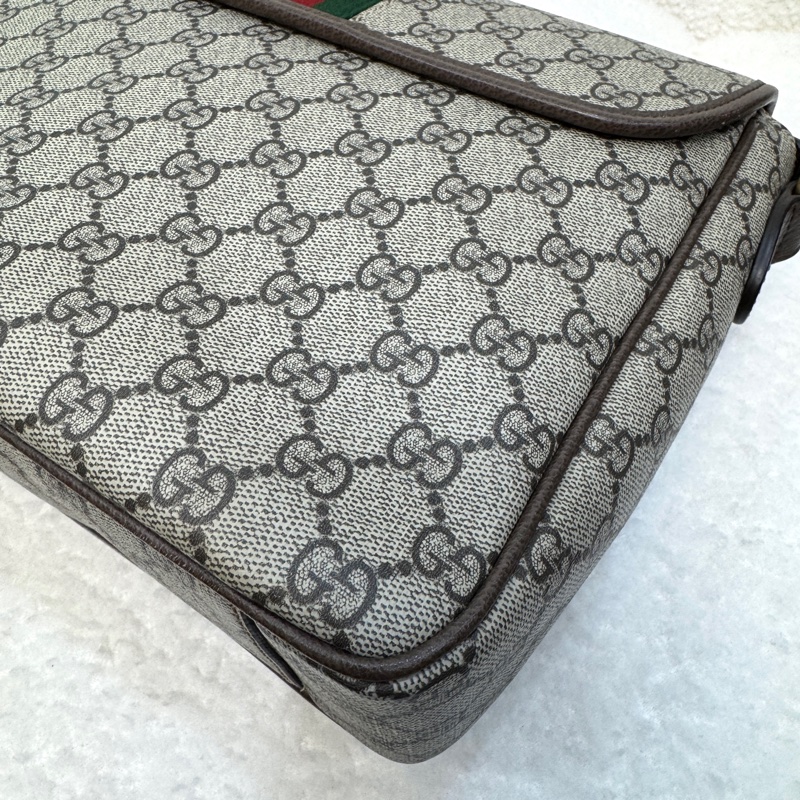 古馳男生郵差包GUCCI原花Ophidia GG Supreme Tender帆布郵差包761741-18