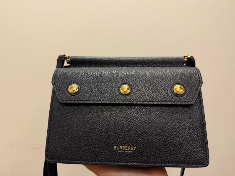 BURBERRY Baby Title Bag 牛皮製 全黑經典款-0