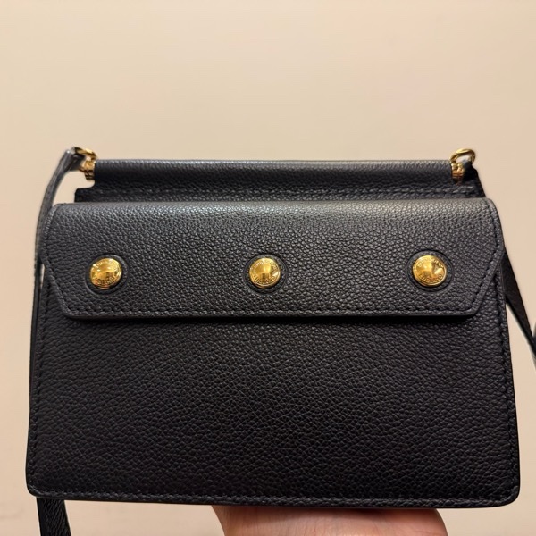 BURBERRY Baby Title Bag 牛皮製 全黑經典款-8