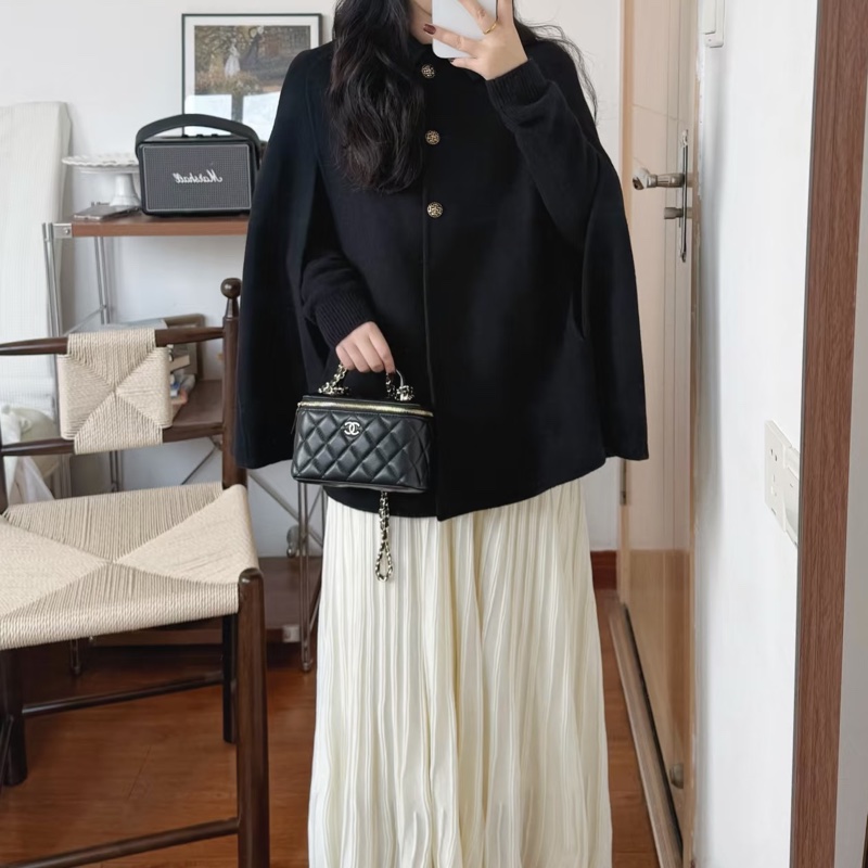 稀有提把款🥨香奈兒化妝盒Chanel黑金羊皮手提長盒子AP2199-6