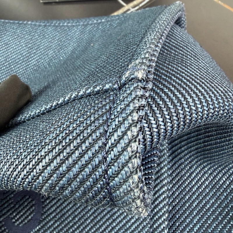 CHANEL香奈兒 雙C LOGO 牛仔沙灘包 托特包購物袋 30開 尺寸39*17*24-9