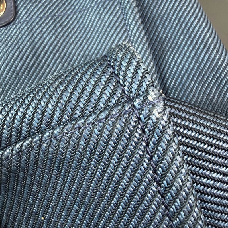 CHANEL香奈兒 雙C LOGO 牛仔沙灘包 托特包購物袋 30開 尺寸39*17*24-10